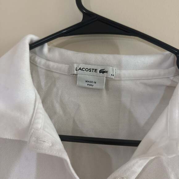 Lacoste Women's Sleeveless Polo Shirt - Y2K Style - White, Size 4 - Picture 3 of 7